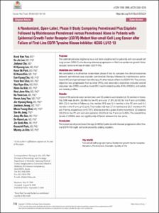 A Randomized, Open-Label, Phase II Study Comparing Pemetrexed Plus Cisplatin Followed by Maintenance Pemetrexed versus Pemetrexed Alone in Patients with Epidermal Growth Factor Receptor (EGFR)-Mutant Non-small Cell Lung Cancer after Failure of First-Line EGFR Tyrosine Kinase Inhibitor: KCSG-LU12-13