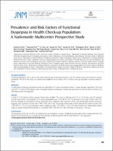 Prevalence and Risk Factors of Functional Dyspepsia in Health Check-up Population: A Nationwide Multicenter Prospective Study