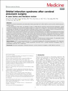 Orbital infarction syndrome after cerebral aneurysm surgery: A case series and literature review