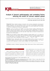 Analysis of thoracic epidurography and correlating factors affecting the extent of contrast medium spread