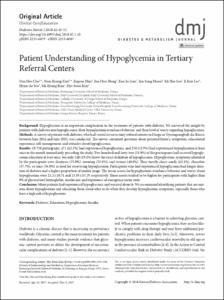 Patient Understanding of Hypoglycemia in Tertiary Referral Center