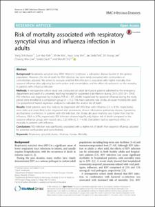 Risk of mortality associated with respiratory syncytial virus and influenza infection in adults