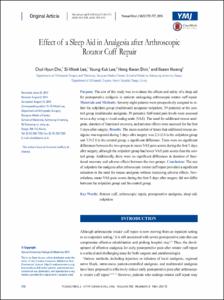 Effect of a Sleep Aid in Analgesia after Arthroscopic Rotator Cuff Repair