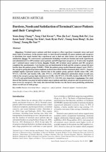 Burdens, Needs and Satisfaction of Terminal Cancer Patients and their Caregivers