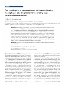 Can combination of osteopontin and peritumor-infiltrating
macrophages be a prognostic marker of early-stage
hepatocellular carcinoma?