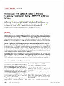 Hemodialysis with Cohort Isolation to Prevent Secondary Transmission during a COVID-19 Outbreak in Korea