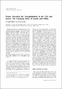 Organ allocation for transplantation in the USA and Korea: the changing roles of equity and utility