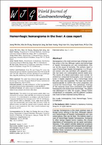 Hemorrhagic hemangioma in the liver: A case report