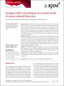Analgesic effect of quetiapine in a mouse model of cancer-induced bone pain