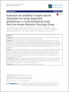Evaluation of variability in target volume delineation for newly diagnosed glioblastoma: a multi-institutional study from the Korean Radiation Oncology Group