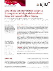 Early efficacy and safety of statin therapy in Korean patients with hypercholesterolemia: Daegu and Gyeongbuk Statin Registry