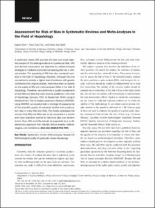 Assessment for Risk of Bias in Systematic Reviews and Meta-Analyses in the Field of Hepatology