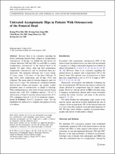 Untreated Asymptomatic Hips in Patients With Osteonecrosis
of the Femoral Head