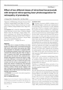Effect of Two Different Doses of Intravitreal Bevacizumab with Temporal Retina-Sparing Laser Photocoagulation for Retinopathy of Prematurity