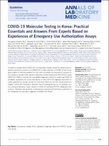 COVID-19 Molecular Testing in Korea: Practical Essentials and Answers From Experts Based on Experiences of Emergency Use Authorization Assays