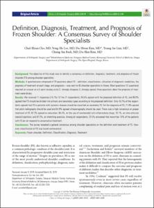 Definition, Diagnosis, Treatment, and Prognosis of Frozen Shoulder: A Consensus Survey of Shoulder Specialists