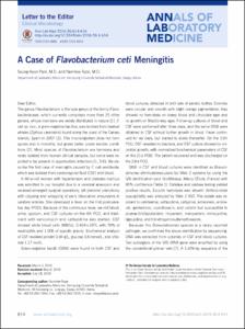 A Case of Flavobacterium ceti Meningitis