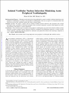 Isolated Vestibular Nucleus Infarction Mimicking Acute Peripheral Vestibulopathy