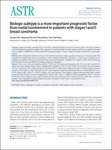 Biologic subtype is a more important prognostic factor than nodal involvement in patients with stages I and II breast carcinoma