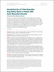 Unrestricted Use of 2 New-Generation Drug-Eluting Stents in Patients With Acute Myocardial Infarction A Propensity Score-Matched Analysis