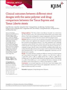 Clinical outcomes between different stent designs with the same polymer and drug: comparison between the Taxus Express and Taxus Liberte stents