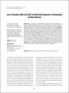 Use of Calretinin, CD56, and CD34 for Differential Diagnosis of Schwannoma and Neurofibroma