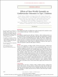 Effects of Once-Weekly Exenatide on Cardiovascular Outcomes in Type 2 Diabetes