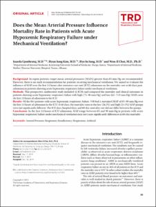Does the Mean Arterial Pressure Influence Mortality Rate in Patients
with Acute Hypoxemic Respiratory Failure under Mechanical Ventilation?