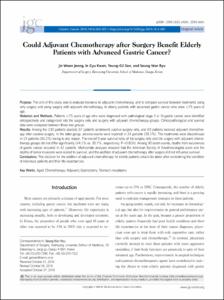 Could adjuvant chemotherapy after surgery benefit elderly patients with advanced gastric cancer?