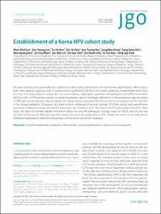 Establishment of a Korea HPV cohort study
