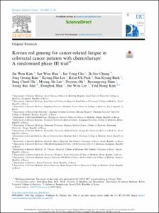 Korean red ginseng for cancer-related fatigue in colorectal cancer patients with chemotherapy: A randomised phase III trial