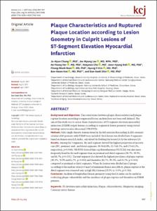 Plaque Characteristics and Ruptured Plaque Location according to Lesion Geometry in Culprit Lesions of ST-Segment Elevation Myocardial Infarction