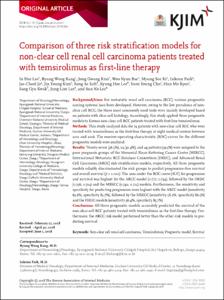 Comparison of three risk stratification models for non-clear cell renal cell carcinoma patients treated with temsirolimus as first-line therapy