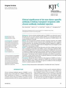 Clinical significance of de novo donor-specific antibody in kidney transplant recipients with chronic antibody-mediated rejection