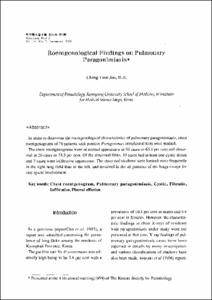 Roentgenological Findings on Pulmonary Paragonimiasis*