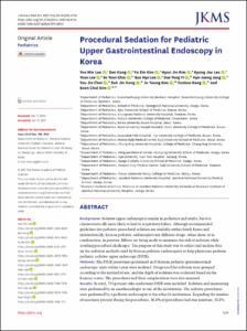 Procedural Sedation for Pediatric Upper Gastrointestinal Endoscopy in Korea