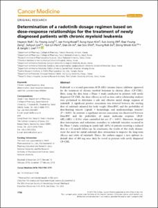Determination of a radotinib dosage regimen based on dose-response relationships for the treatment of newly diagnosed patients with chronic myeloid leukemia