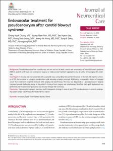 Endovascular treatment for pseudoaneurysm after carotid blowout syndrome