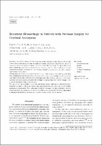 Recurrent Hemorrhage in Patients with Previous Surgery for Cerebral Aneurysms