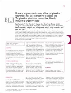 Urinary urgency outcomes after propiverine treatment for an overactive bladder: the ‘Propiverine study on overactive bladder including urgency data’