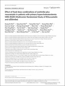 Effect of fixed-dose combinations of ezetimibe plus rosuvastatin in patients with primary hypercholesterolemia: MRS-ROZE (Multicenter Randomized Study of ROsuvastatin and eZEtimibe)