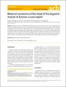 Bilateral variations of the head of the digastric muscle in Korean: a case report