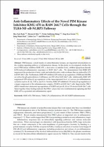 Anti-Inflammatory Effects of the Novel PIM Kinase Inhibitor KMU-470 in RAW 264.7 Cells through the TLR4-NF-κB-NLRP3 Pathway
