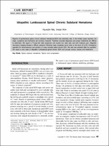 Idiopathic Lumbosacral Spinal Chronic Subdural Hematoma