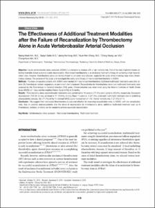 The Effectiveness of Additional Treatment Modalities after the Failure of Recanalization by Thrombectomy Alone in Acute Vertebrobasilar Arterial Occlusion