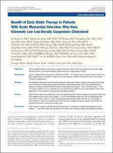 Benefit of Early Statin Therapy in Patients With Acute Myocardial Infarction Who Have Extremely Low Low-Density Lipoprotein Cholesterol