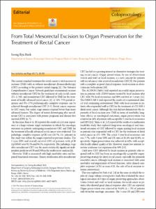 From Total Mesorectal Excision to Organ Preservation for the Treatment of Rectal Cancer