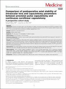 Comparison of Postoperative Axial Stability of Intraocular Lens and Capsulotomy Parameters Between Precision Pulse Capsulotomy and Continuous Curvilinear Capsulotomy: A Prospective Cohort Study