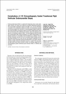 Complications of 2-D Echocardiography Guided Transfemoral Right Ventricular Endomyocardial Biopsy