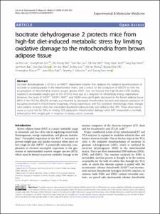Isocitrate dehydrogenase 2 protects mice from high-fat diet-induced metabolic stress by limiting oxidative damage to the mitochondria from brown adipose tissue